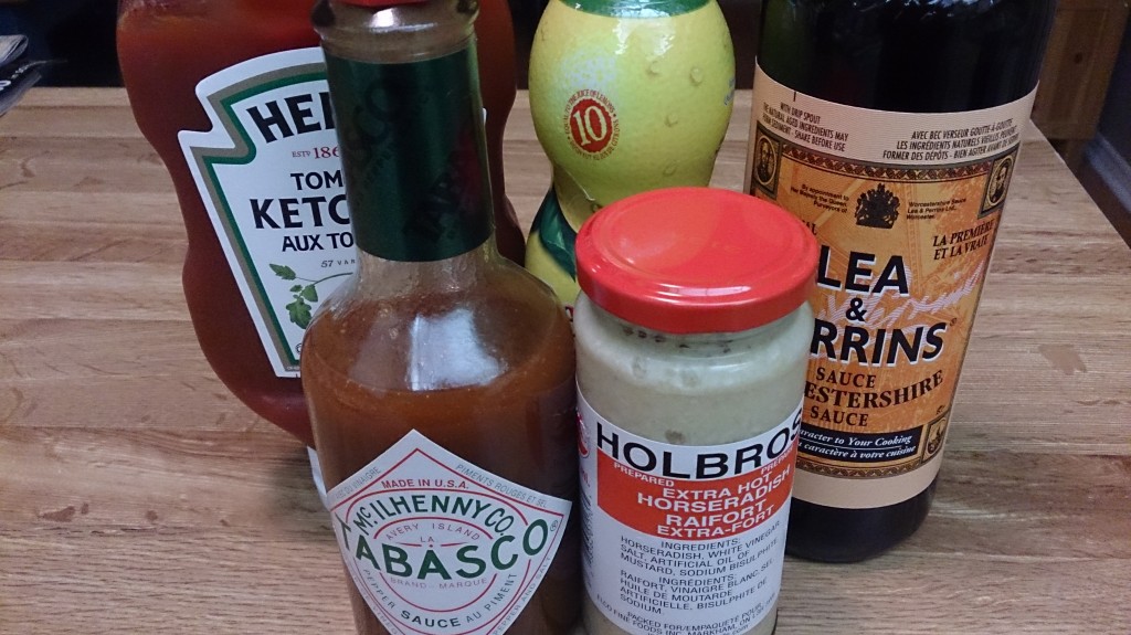 The main ingredients in almost any cocktail sauce are: ketchup, hot sauce, lemon juice, horseradish and worcestershire sauce.